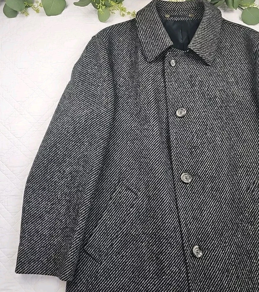 Abrigo de lana pura escocés de colección Kynoch Lorke para hombre talla L Foto 4 de 4