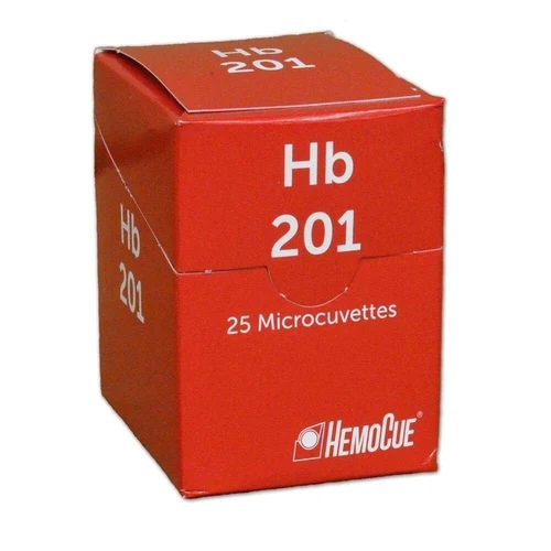 محلل HemoCue HB 201 HemoGlobin Microcuvettes ، 25 لكل عبوة
