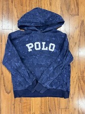 Vintage Polo Ralph Lauren Youth Navy Blue Floral Hoodie Pullover