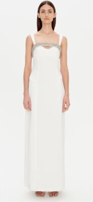 jonathan simkhai lennox gown size 4 white excellent condition 