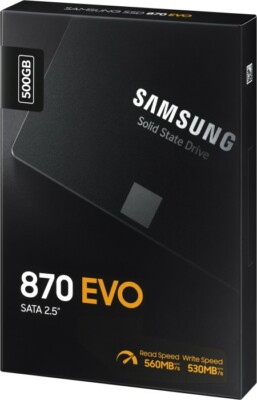 Samsung 870 EVO SSD 500GB SATA 6Gb/ s 2,5 Zoll PC Notebook 560/530 MB/ s