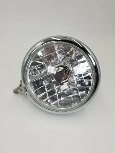4-1/2" Round Headlamp Chrome for Custom Harley - Picture 2 of 6