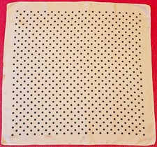 SCARF VINTAGE AUTHENTIC POLKA DOT WHITE GRAY SILK 26" SQUARE