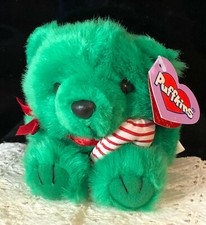PUFFKINS "JINGLES" PLUSH GREEN BEAR STUFFED TOY SWIBCO LIMITED EDITION 6670