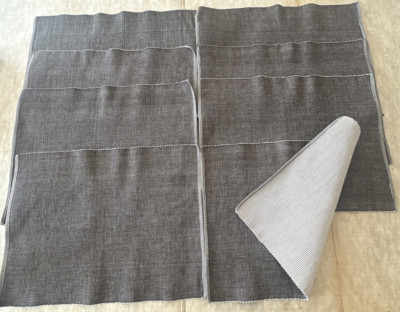 Vintage MCM Scandinavian Style Woven Placemats Lot 8 Ribbed Brown Tan Reversible