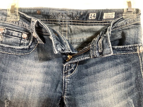 Miss Me Bermuda Denim Shorts Embellished Cross Pocket 14 JK5400M - Picture 2 of 12
