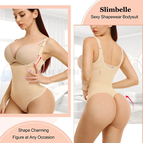 Women Full Body Shaper Compression Tummy Control Shapewear Thong Bodysuit Girdle - Picture 14 of 24