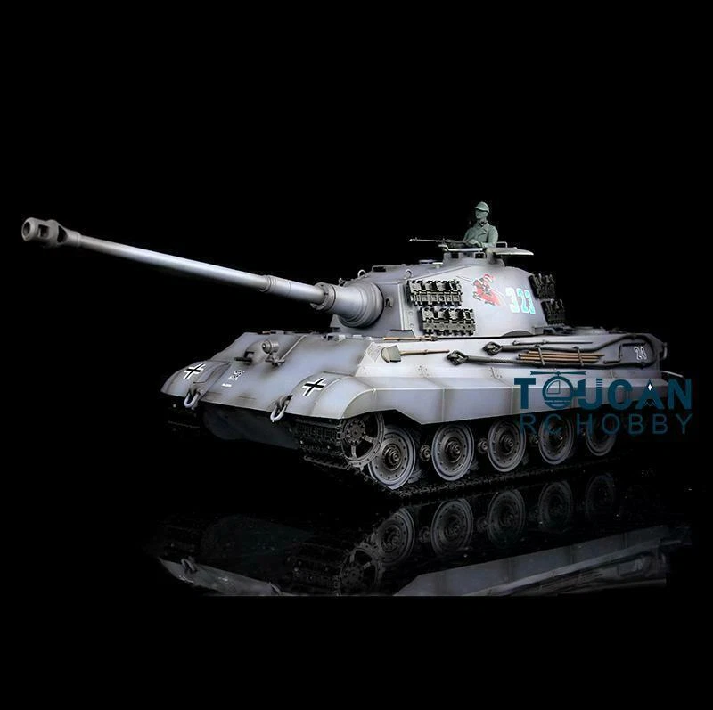 1/16 7.0 Henglong German King Tiger Plastic RTR 3888A RC Tank 360°Turret Gray - Image 4 of 4