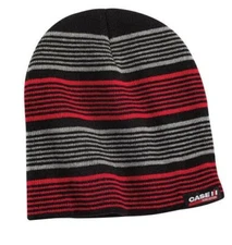 Case IH Black And Red Stripe Knit Beanie Cap