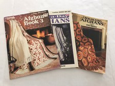 Lot of 3 VTG Crochet Afghans Patterns Leisure Arts/Dover Needlework Booklets