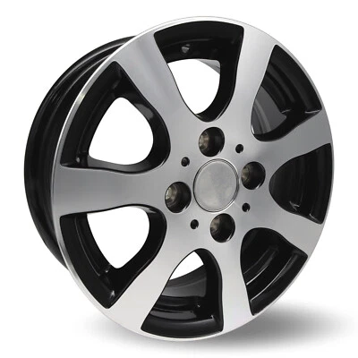 Anhänger Alufelge TR3 Black Polished 5Jx13 100x4 ET30 600kg für Reifen 175/70R13 - Bild 1 von 4