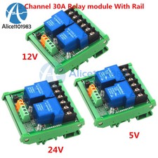 2 Channel 30A DC 5V 12V 24V Relay Module Optocoupler Isolation High Low Trigger