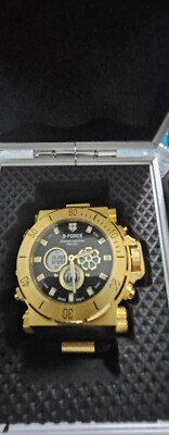 S-Force 50MM GOLD BLKFACE A Must-Have Watch Enthusiast Swiss Movement Rare Uniq