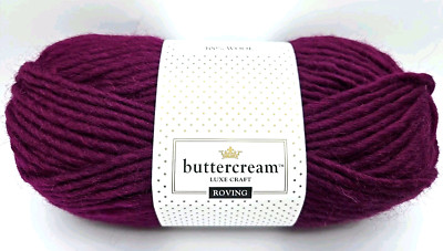 Buttercream Luxe Craft Roving Yarn 100% Wool 100g/3.5oz 115yds/105m Plum Bulky#5