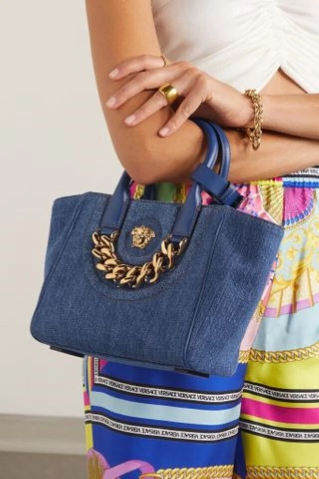 Versace Denim Exterior Tote Bags & Handbags for Women for sale | eBay