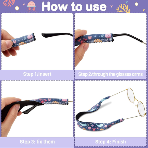 6 Pcs Kids Eyeglass Strap Adjustable Kid Eyewear Retainer Neoprene Sport Floa... - Picture 4 of 7