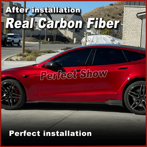 Attacco minigonne laterali minigonne laterali in carbonio per Tesla Model S Splaid - Foto 4 di 16
