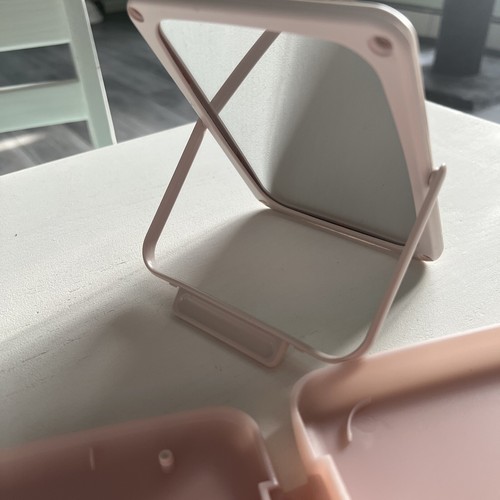 Vintage Pink Mary Kay MK Travel 2 Side Vanity Magnifying Makeup Mirror Hard Case - Picture 6 of 12