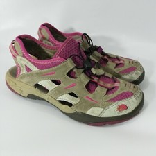 The North Face Girls X2 Water Hiking Shoes Size 5 Slip On Close Toe Pink Beige