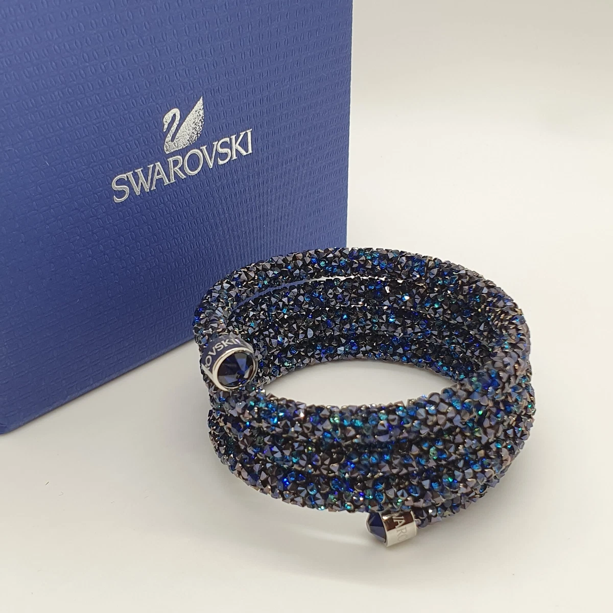 Swarovski Crystaldust Armreif Armband Dreifach Triple Blau Blue 