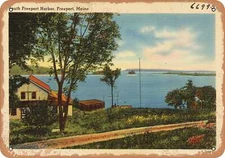 METAL SIGN - Maine Postcard - South Freeport Harbor, Freeport, Maine