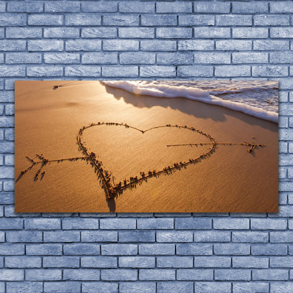 Tableau sur verre 140x70 plage pour habiller le mur au-dessus d'un canape