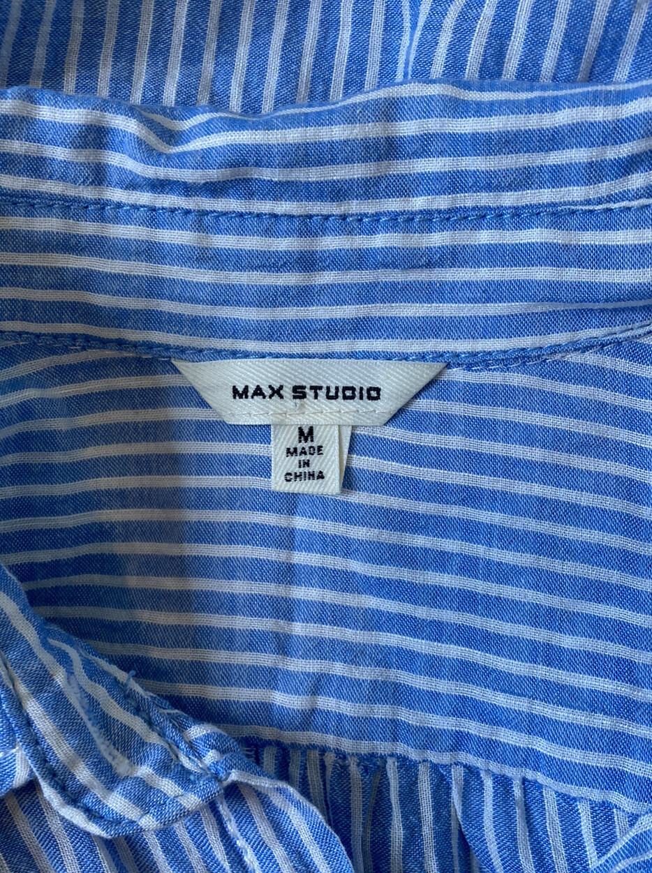 max studio women’s Lightweight half button stripe… - image 3