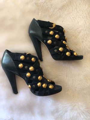 navy studded heels
