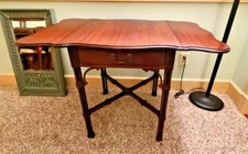 Vintage Drop Leaf Table One-Drawer Side Stand Accent End Table