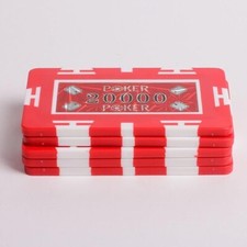 5 x High Quality Redtooth Casino Plastic Chip Plaques - High Stakes Games 20000