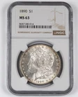Certified 1890 Morgan Silver Dollar NGC MS63 $1