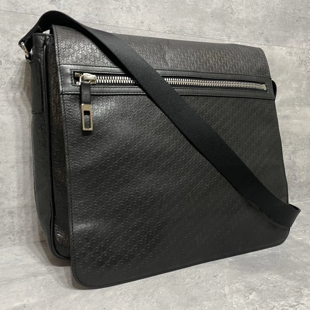 Sac messager cuir trotteur oblique Dior Homme