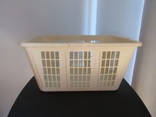Vintage Rubbermaid 2965 90s Y2K Laundry Basket Beige 