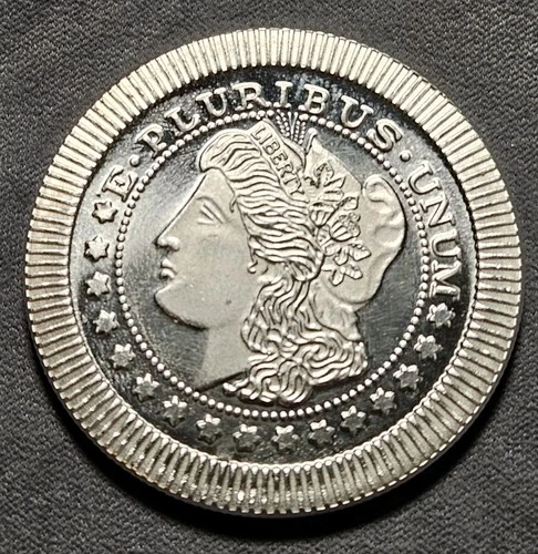 Silver Bullion 1 Troy Ounce Morgan Round Poker Chip Style 999 Fine