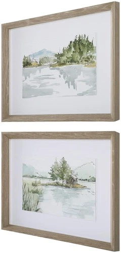 Uttermost 32288 Serene 21" x 27" Framed Landscapes Graphic Print - MultiColor - Picture 1 of 5