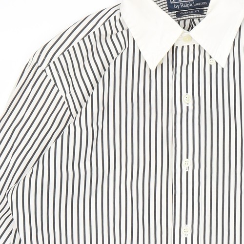Camisa Ralph Lauren Para Hombre Negra Rayas Algodón Abotonada M - Imagen 7 de 12