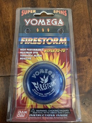 Yomega Firestorm Yo-Yo Blue Transaxle 1998 Vintage, Sealed