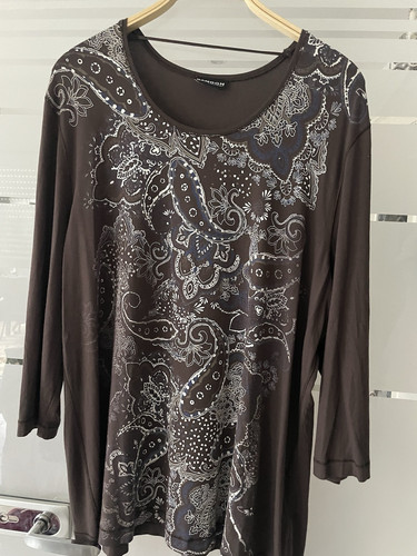W Neu Rabe Shirt Stretch T-Shirt Metall Applikation Schmetterling 50 XXXL Pulli - Bild 14 von 24