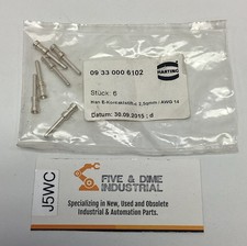 Harting 09330006102 Silver Plated Crimp Contacts, 14AWG 6-Pack