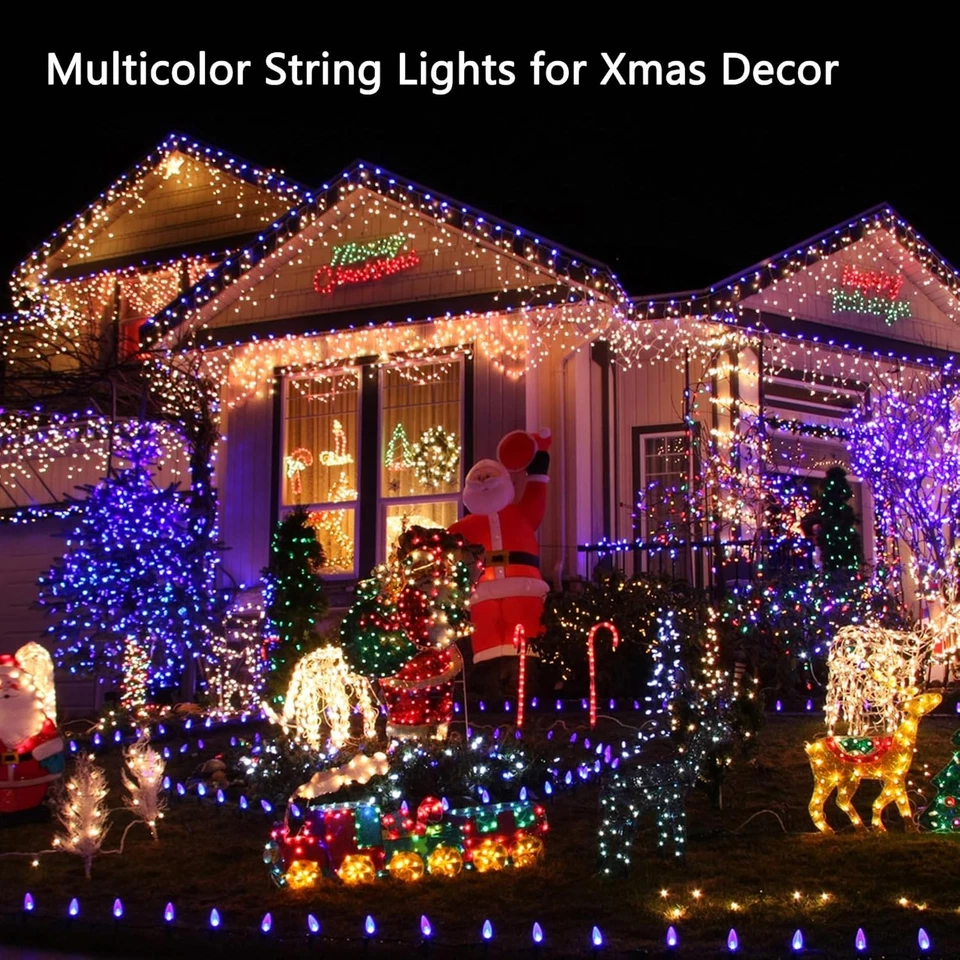 Toodour Solar Christmas Lights 2-Pack 400 LED | 144ft Outdoor Multicolor String - Image 3 of 4