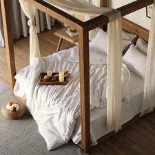 White Linen Duvet Cover Queen Size Bedding,100 Natural French Flax, Breathable
