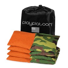 Weather Resistant Cornhole Bean Bags Set of 8 - 4 Camo  4 Orange