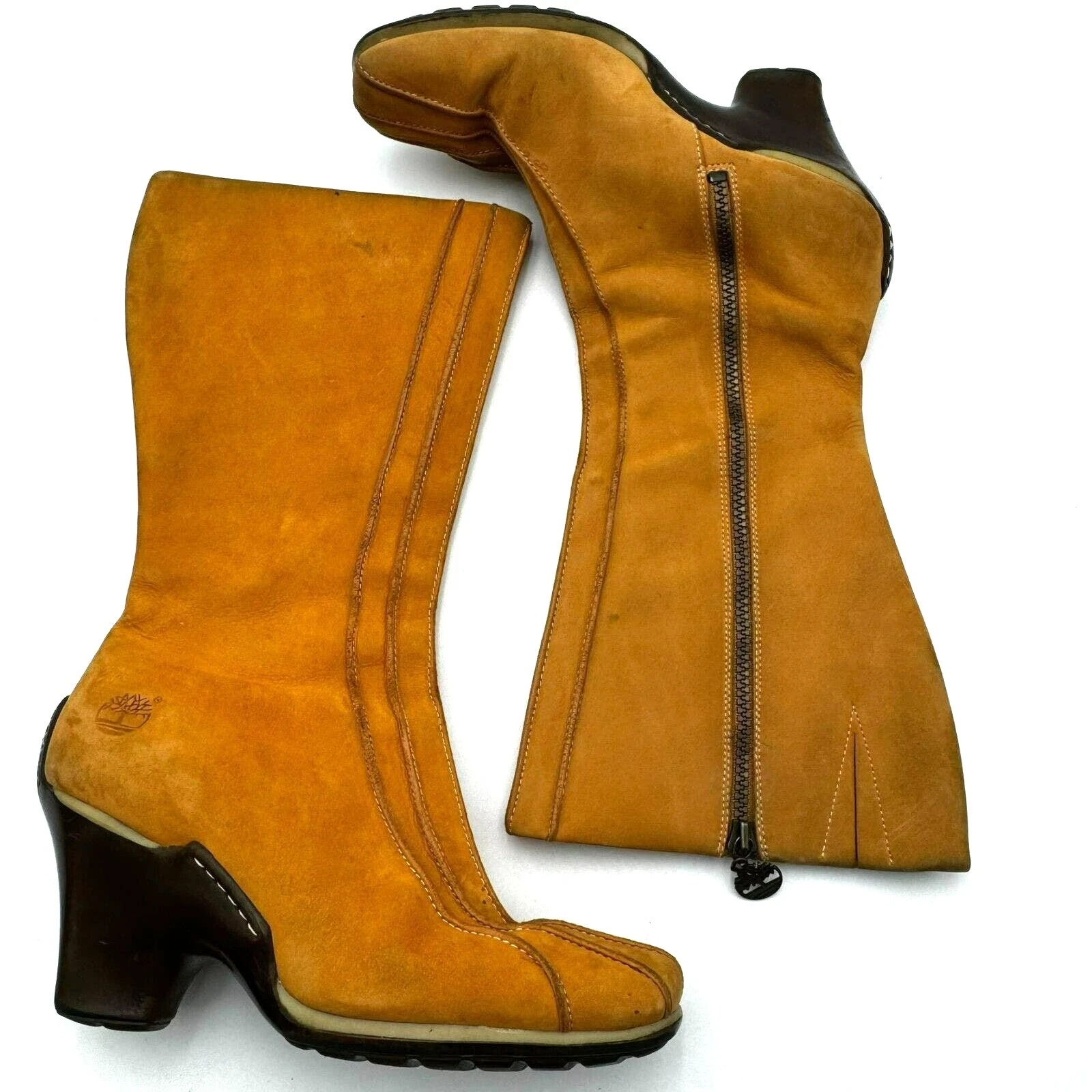 TIMBERLAND Stivali donna 8M Uptown alti al ginocchio con zip al ginocchio in pelle giallo grano