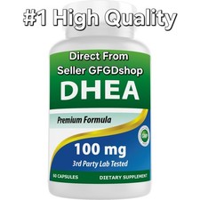 DHEA 100mg Supplement Capsules Non-GMO Gluten Free Made in USA