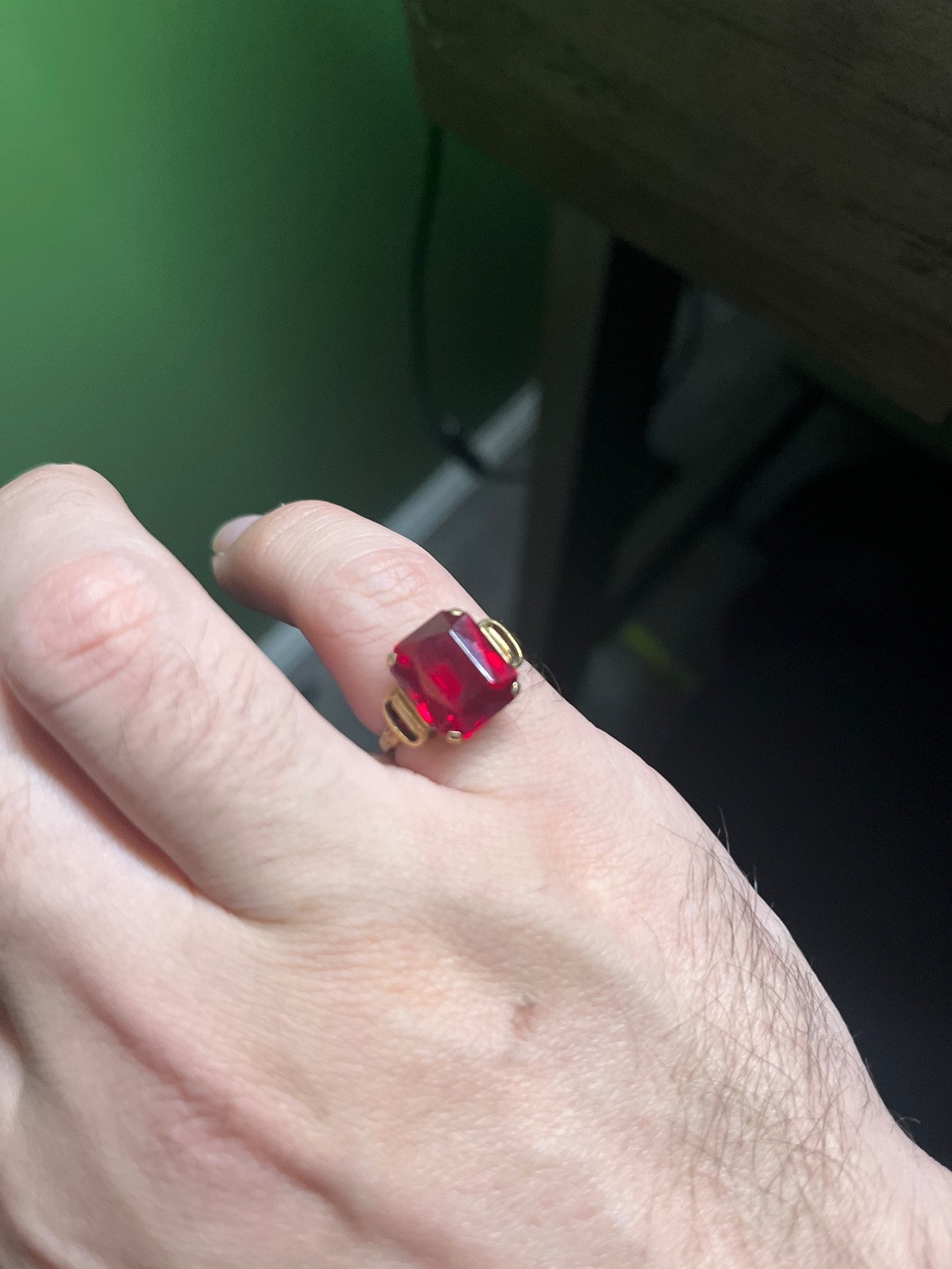 ANTIQUE ruby  ring 10kt gold - image 5