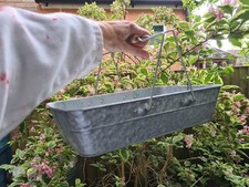 Galvanised Metal Trug / Tray / Caddy with Handles, Bought new but unused.