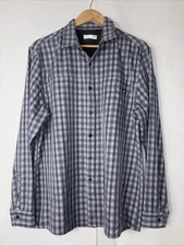 Hi-Tec Shirt Mens L Gray Button Up Long Sleeve Athleisure Pockets Outdoor Gorp