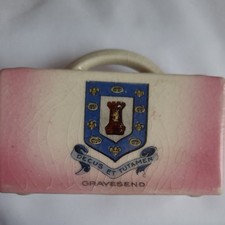 Gravesend crested - china suitcase 