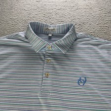 Peter Millar Polo Shirt Mens XL Multi Striped Performance Summer Comfort Golf