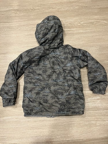 OshKosh Bgosh Boys 7 Camo Dinosaur Reversible Fleece Hooded Full Zip Jacket - Picture 5 of 5